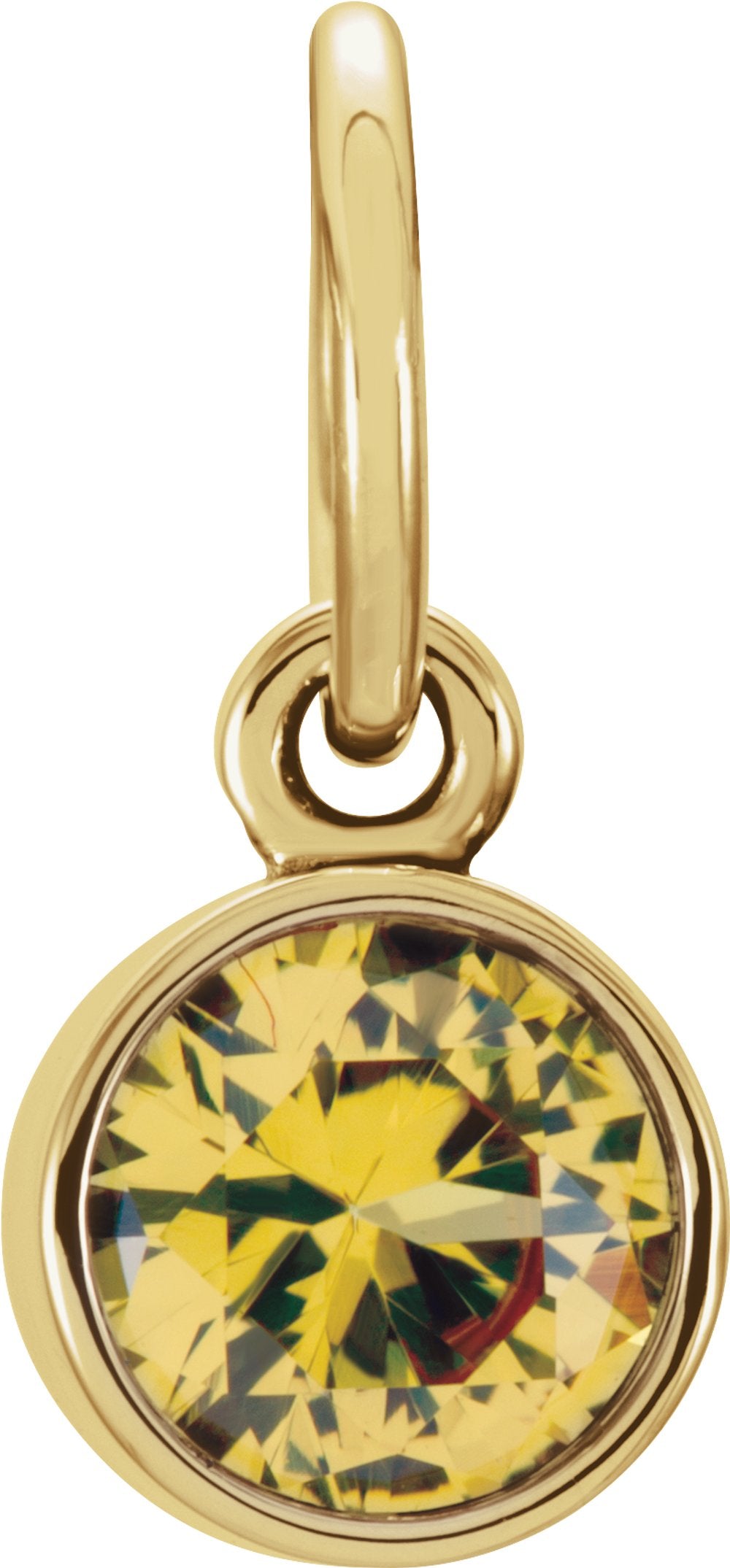 14K Yellow Posh Mommy® Imitation Citrine Charm