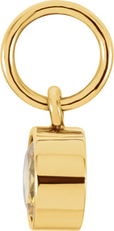 14K Yellow Posh Mommy® Imitation Citrine Charm