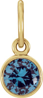 14K Yellow Posh Mommy® Imitation Blue Zircon Charm/Pendant