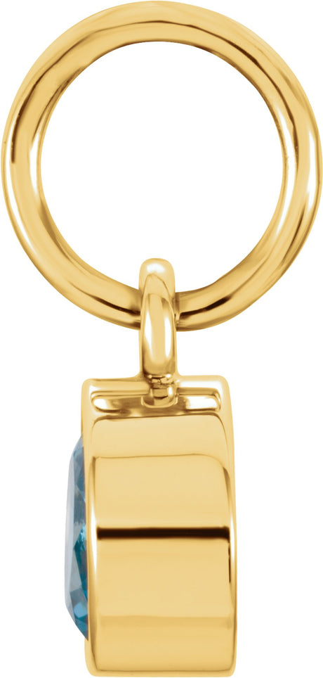 14K Yellow Posh Mommy® Imitation Blue Zircon Charm/Pendant