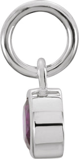 Sterling Silver Posh Mommy® Imitation Mozambique Garnet Charm/Pendant