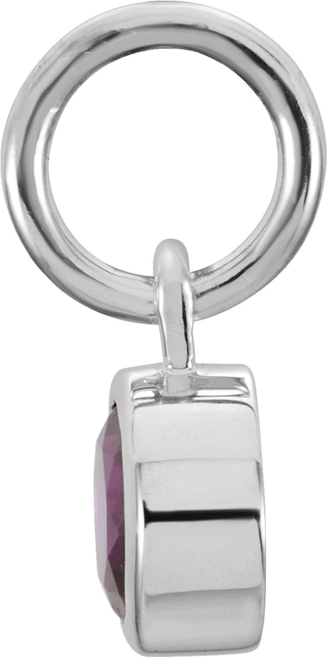 Sterling Silver Posh Mommy® Imitation Mozambique Garnet Charm/Pendant
