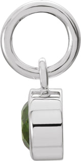 14K White Posh Mommy® Imitation Peridot Charm/Pendant