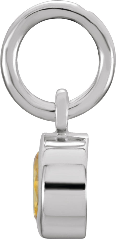 14K White Posh Mommy® Imitation Citrine Charm