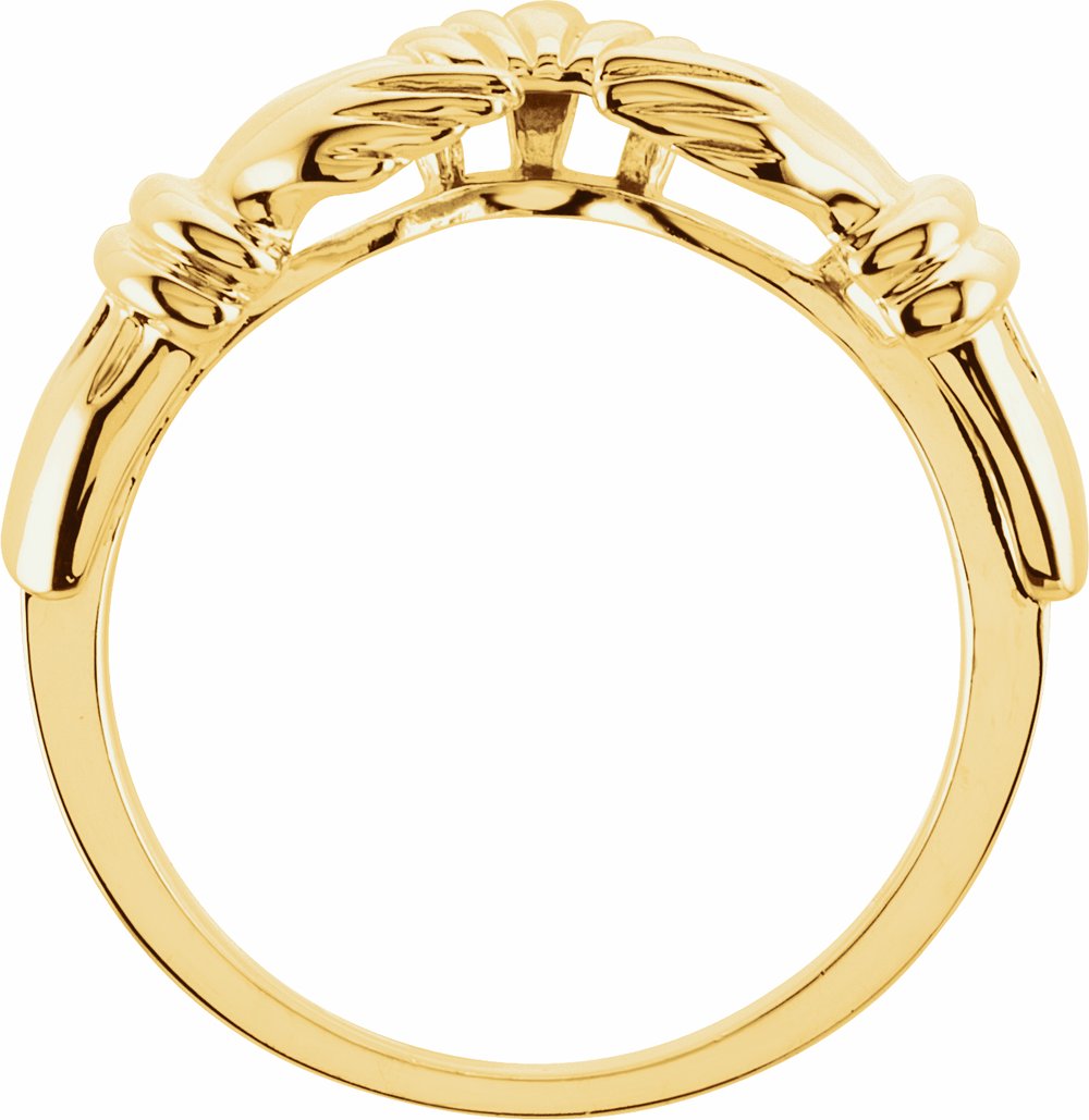 14K Yellow Claddagh Wrap-Style Ring Enhancer