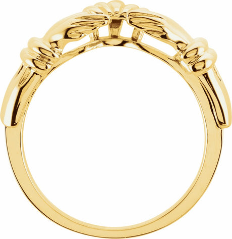 14K Yellow Claddagh Wrap-Style Ring Enhancer