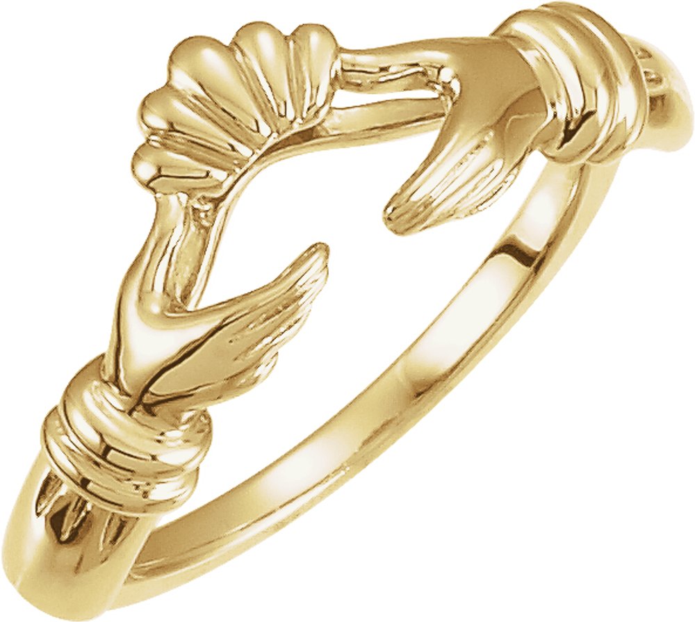 14K Yellow Claddagh Wrap-Style Ring Enhancer 