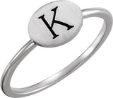 14K White Be Posh® Engravable Signet Ring