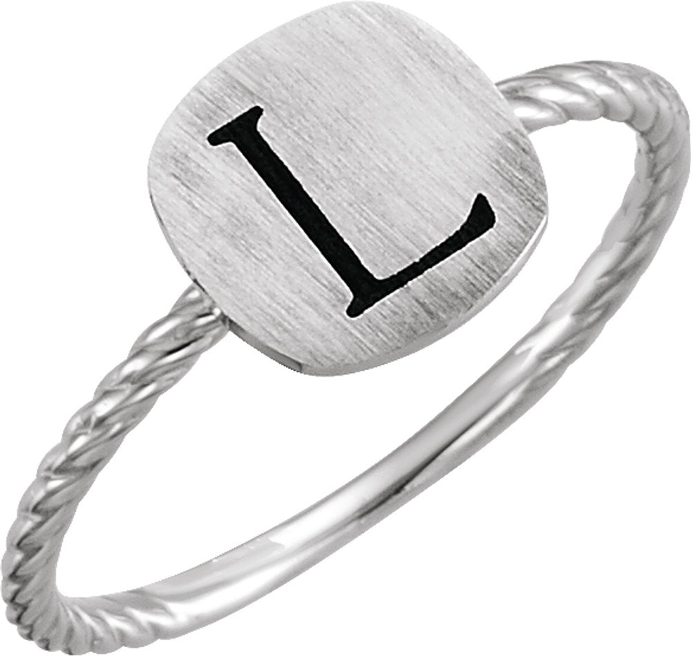 Continuum Sterling Silver Be Posh® Engravable Rope Signet Ring