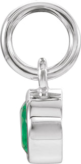 14K White Posh Mommy® Imitation Emerald Charm