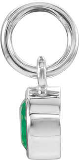 Sterling Silver Posh Mommy® Imitation Emerald Charm/Pendant