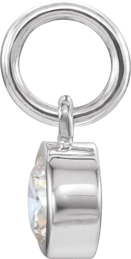 14K White Gold Posh Mommy® Imitation Diamond Charm/Pendant