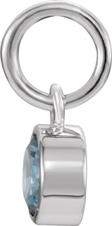 14K White Posh Mommy® Imitation Blue Zircon Charm