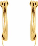 14K Yellow 14.5 mm Youth Hinged Hoop Heart Earrings