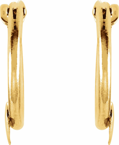 14K Yellow 14.5 mm Youth Hinged Hoop Heart Earrings