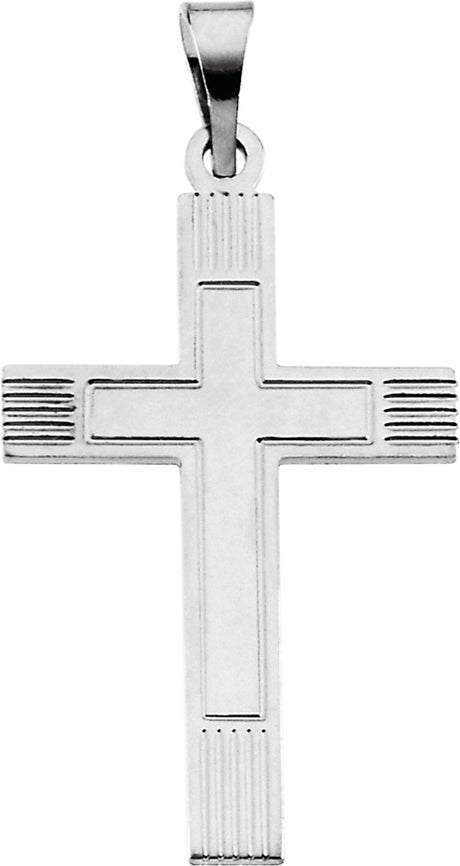 14K White 39x25 mm Cross Pendant