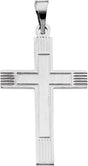 14K White 22x14 mm Cross Pendant