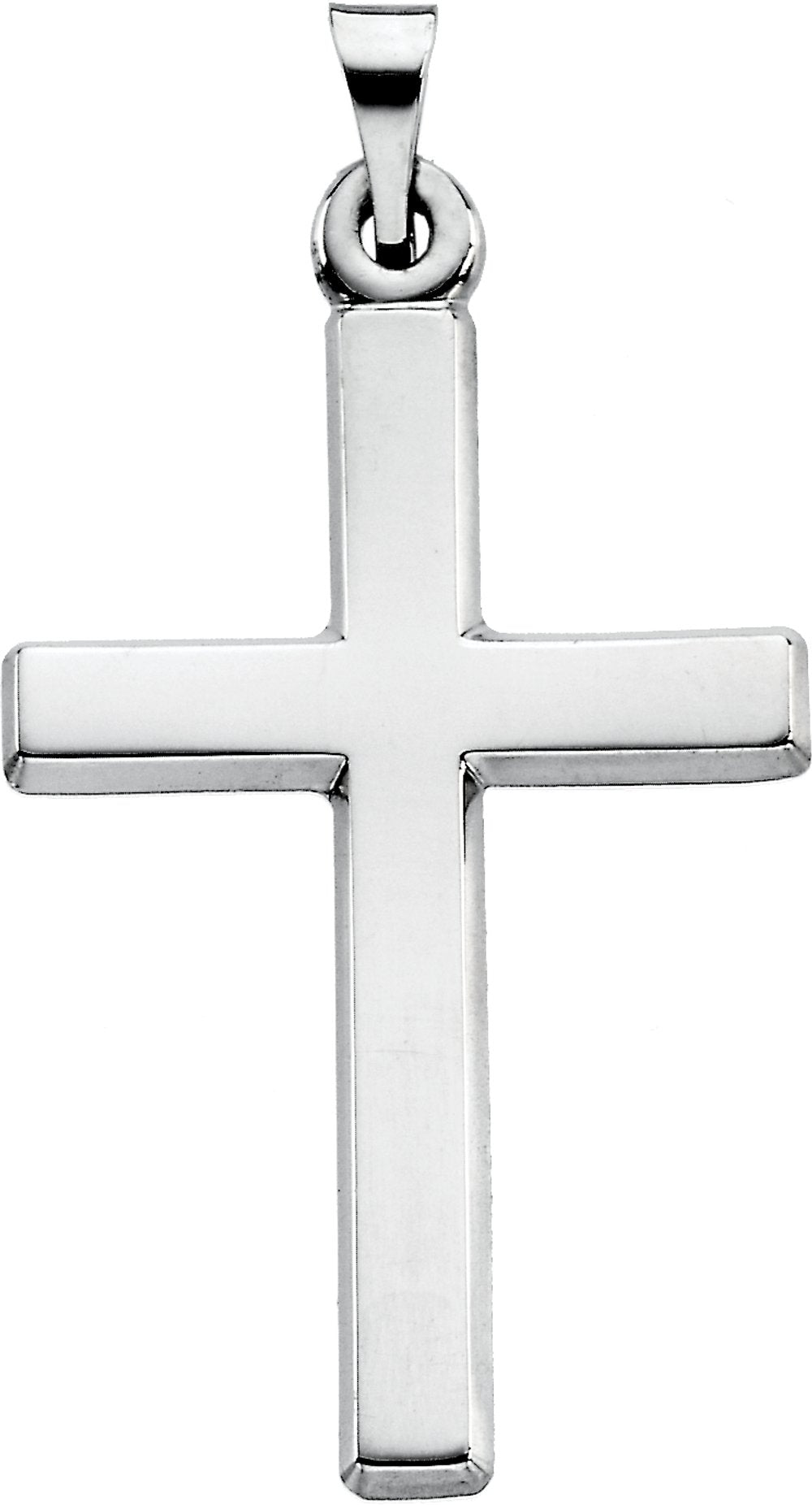 14K White Cross Pendant