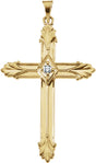 14K Yellow Gold .06 CTW Natural Diamond Cross Pendant