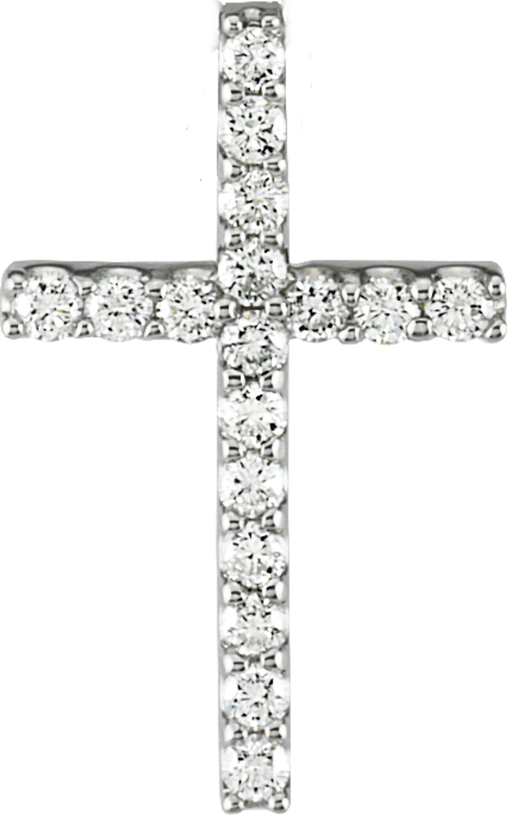 14K White 1/6 CTW Lab-Grown Diamond Petite Cross Pendant