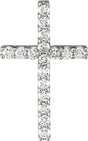 14K White Gold 1/6 CTW Lab-Grown Diamond Petite Cross Pendant