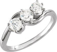 14K White Gold 1 CTW Lab-Grown Diamond Three-Stone Ring