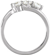 14K White 1 CTW Lab-Grown Diamond Three-Stone Ring