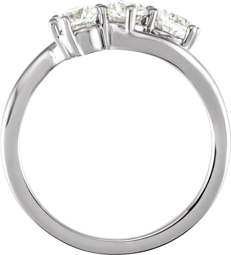 14K White Gold 1 CTW Lab-Grown Diamond Three-Stone Ring