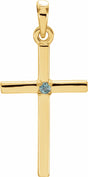 14K Yellow Natural Alexandrite Cross Pendant