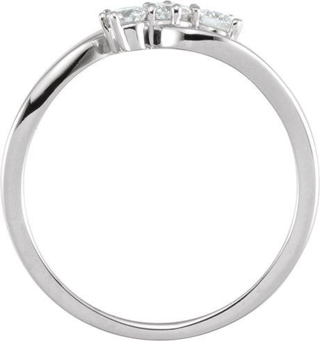 14K White 1/4 CTW Lab-Grown Diamond Three-Stone Ring