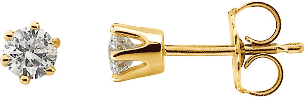 14K Yellow Gold 1/2 CTW Natural Diamond Stud Earrings