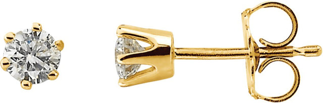 14K Yellow Gold 1/2 CTW Natural Diamond Stud Earrings