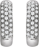 14K White Gold 1/3 CTW Natural Diamond Hoop Earrings