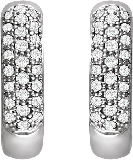 14K White Gold 1/3 CTW Natural Diamond Hoop Earrings