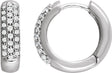 14K White Gold 1/3 CTW Natural Diamond Hoop Earrings
