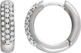 14K White Gold 1/3 CTW Natural Diamond Hoop Earrings