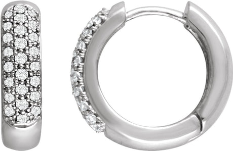 14K White Gold 1/3 CTW Natural Diamond Hoop Earrings