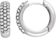 14K White Gold 1/2 CTW Natural Diamond Hoop Earrings