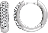 14K White Gold 1/2 CTW Natural Diamond Hoop Earrings