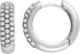 14K White 1/2 CTW Lab-Grown Diamond Hoop Earrings