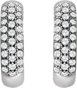 14K White Gold 1/2 CTW Natural Diamond Hoop Earrings
