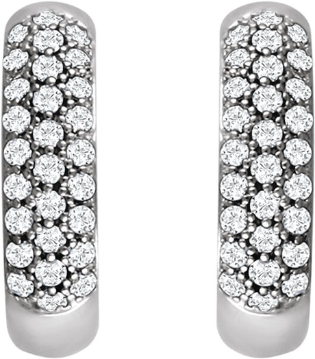14K White Gold 1/2 CTW Natural Diamond Hoop Earrings