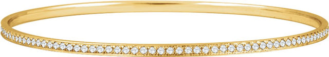 14K Yellow Gold 1 1/2 CTW Natural Diamond 7" Bangle Bracelet 