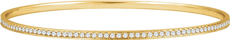 14K Yellow Gold 1 1/2 CTW Natural Diamond 7" Bangle Bracelet 