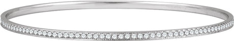 14K White Gold 1 1/2 CTW Natural Diamond 7" Bangle Bracelet 