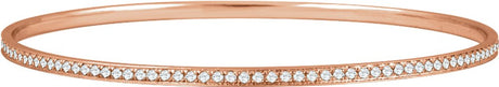 14K Rose Gold 1 1/2 CTW Natural Diamond 7" Bangle Bracelet 