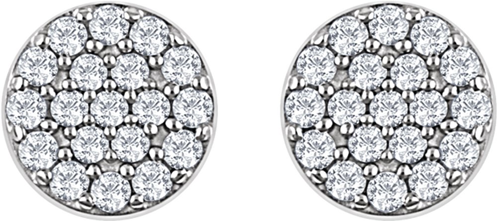 14K White 1/3 CTW Natural Diamond Cluster Earrings