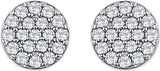 14K White 1/3 CTW Natural Diamond Cluster Earrings