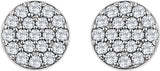 14K White Gold 1/3 CTW Natural Diamond Cluster Earrings