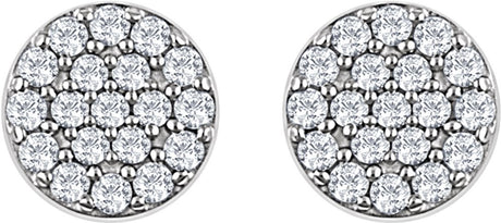 14K White Gold 1/3 CTW Natural Diamond Cluster Earrings